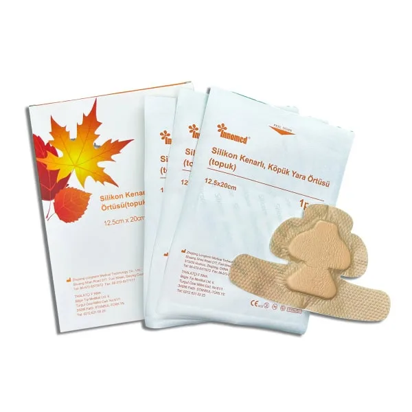 Silikon kenarlı topuk yara örtüsü, yara bakımında koruma ve iyileşme sağlar.